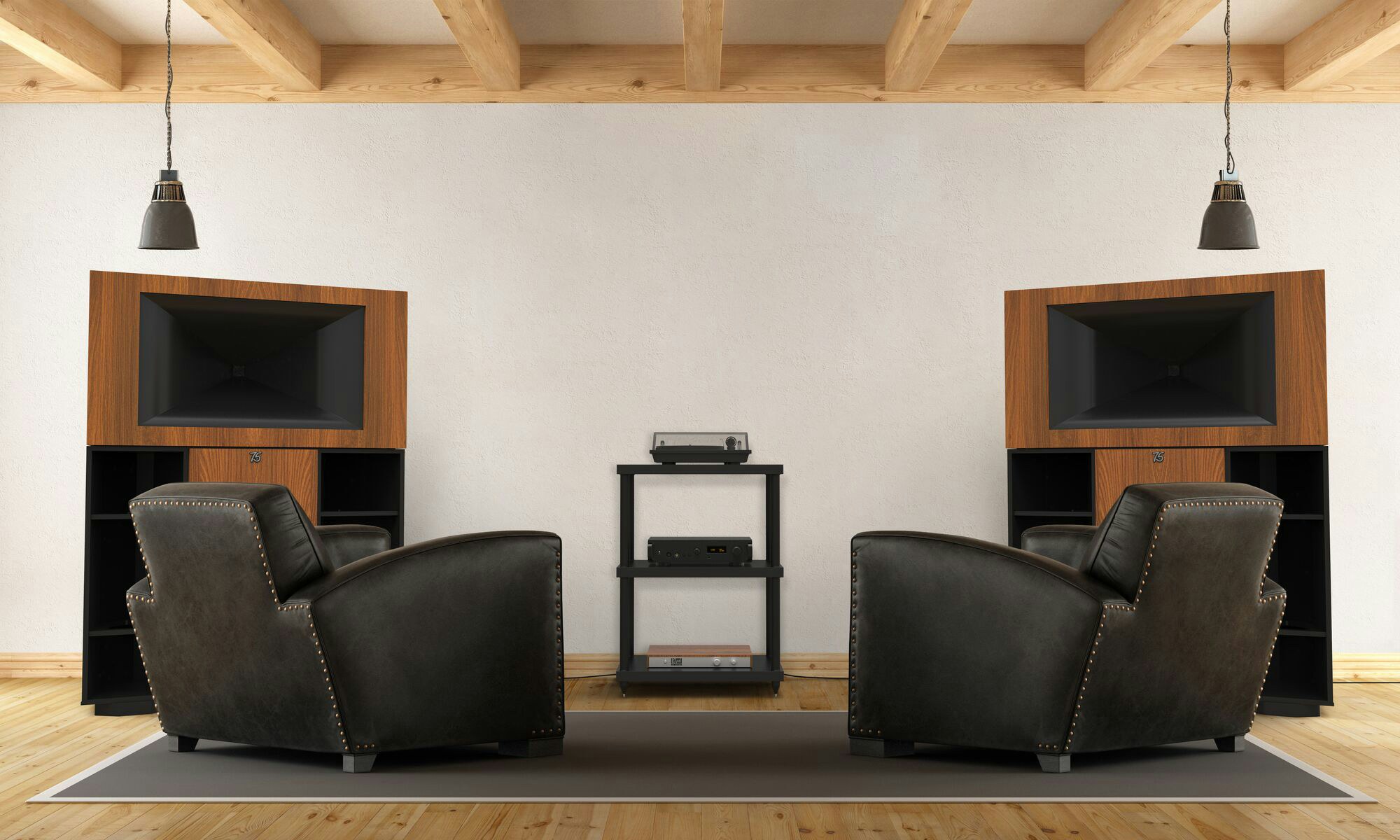 Klipsch Jubilee speaker pair 75th Edition by chairs